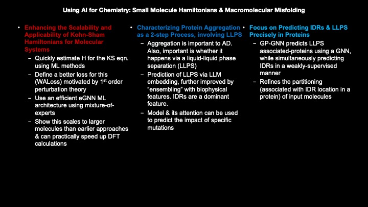 MarkGerstein's tweet image. Posting my talk tomorrow at the AI4Chemistry Summit at NYU lectures.gersteinlab.org/summary/AI-for… Lots of new slides on computing small molecule Hamiltonians (from @_YunyangLI) & predicting macromolecular misfolding