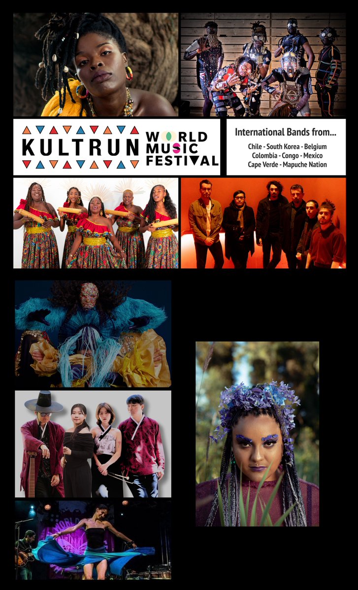 NerudaArts's tweet photo. @LACHIVAGANTIVA (Belgium/Colombia)
@DeMaryRiio (Colombia)
@fulumusic (Congo)
#SomBit (Mexico)
#AntonioMonasterio (Chile)
#IslenaAntumalen (Mapuche Nation)
#Gonia (South Korea) https://t.co/cBa1Tdol7c