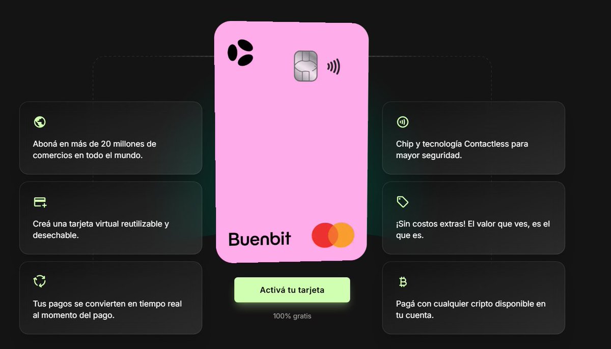 LCA_ITECH's tweet photo. Es la primera vez que veo algo así. 
Nadie se había animado a esto, hasta que llegó @buenbit a dar el paso. TE CUENTO TODO 👇

#buenbit Lanzó hace unos días la posibilidad de obtener cashback en #acciones , en lugar de recibirlos en $ARS o #Criptomonedas y es muy atractivo.

Así como lo leen o se imaginan:

-Consumen con la tarjeta de BUENBIT ( Física o virtual) en los comercios adheridos y se llevan el cashback en forma de acciones!

Aplican: 
Netflix - $NFLX
Spotify - $SPOT
Starbucks $SBUX
Mcdonalds - $MCD 
Airbnb - $ABNB
Mercadolibre - $MELI
YPF - $YPF
Shell - $SHEL
Disney+ - $DIS

Por ejemplo:
Compras un ☕️en starbucks y recibes el cashback en fracciones de acciones de $SBUX.
Pagas la suscripción de Spotify y recibes fracciones de la accion de $SPOT.

Y así, increible!

NOTA: Para recibir el cashback en acciones debes abrir una cuenta de inversión en la plataforma.

Y eso no es todo: Si no la tienes , aprovecha porque 
si te unes con mi código LCA_ITECH  y depositas $100.000 $ARS podrás recibir un regalo a elección de parte de buenbit.😘

Te dejo el enlace si deseas:
https://t.co/fy4gNNaRhh

En unos días la estaré probando!