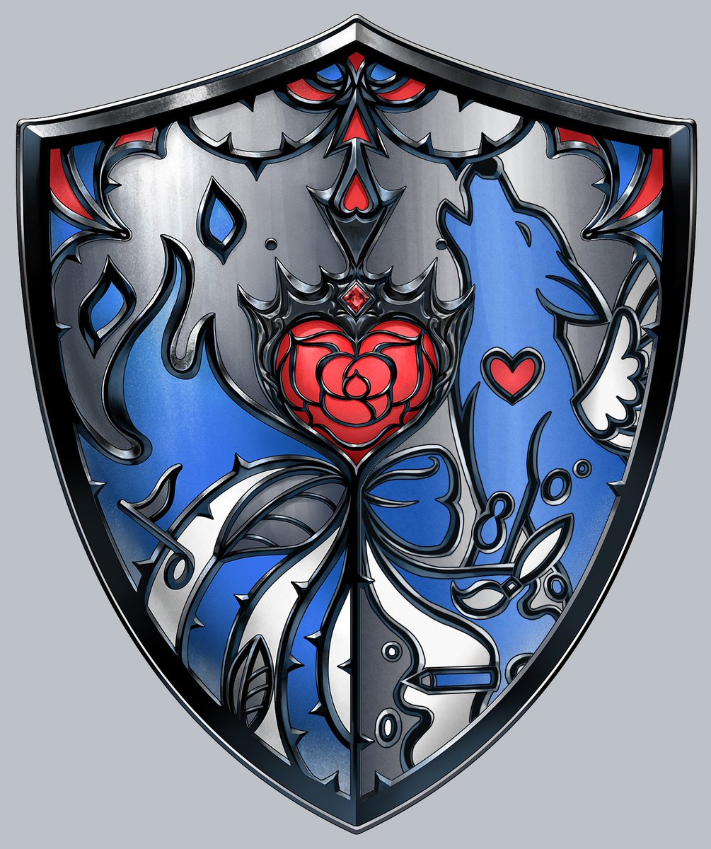 The_InuHoshi's tweet photo. Liz's Twitch debut stream reminded me I never posted my shield after I sent it in for the Birthday book. So yeah, here it is. Took me long enough lol
Of course it has a wolfdog on it, why wouldn't there be🐺🛡️
#BloodflameShield https://t.co/9QMBQVrfeg