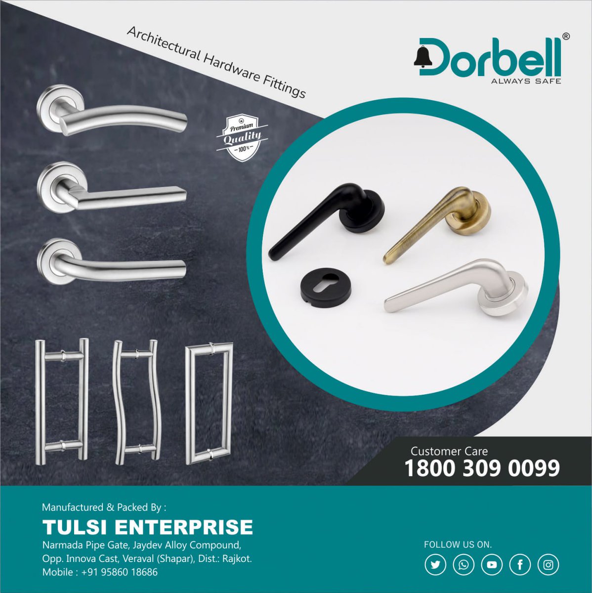 ibais_hardware's tweet photo. TULSI ENTERPRISE (RAJKOT)

For enquiry via WhatsApp click:
https://t.co/Hwe85oEVsM

Mr. Vivek Patel - +919586018686
Toll Free Number : 1800 309 0099
#mortisehandle #doorlockbody #handlehardware #knobhardware #maindoorhandle #doorhardware #handle
.
@ibais_hardware https://t.co/RYPN8fUhhl