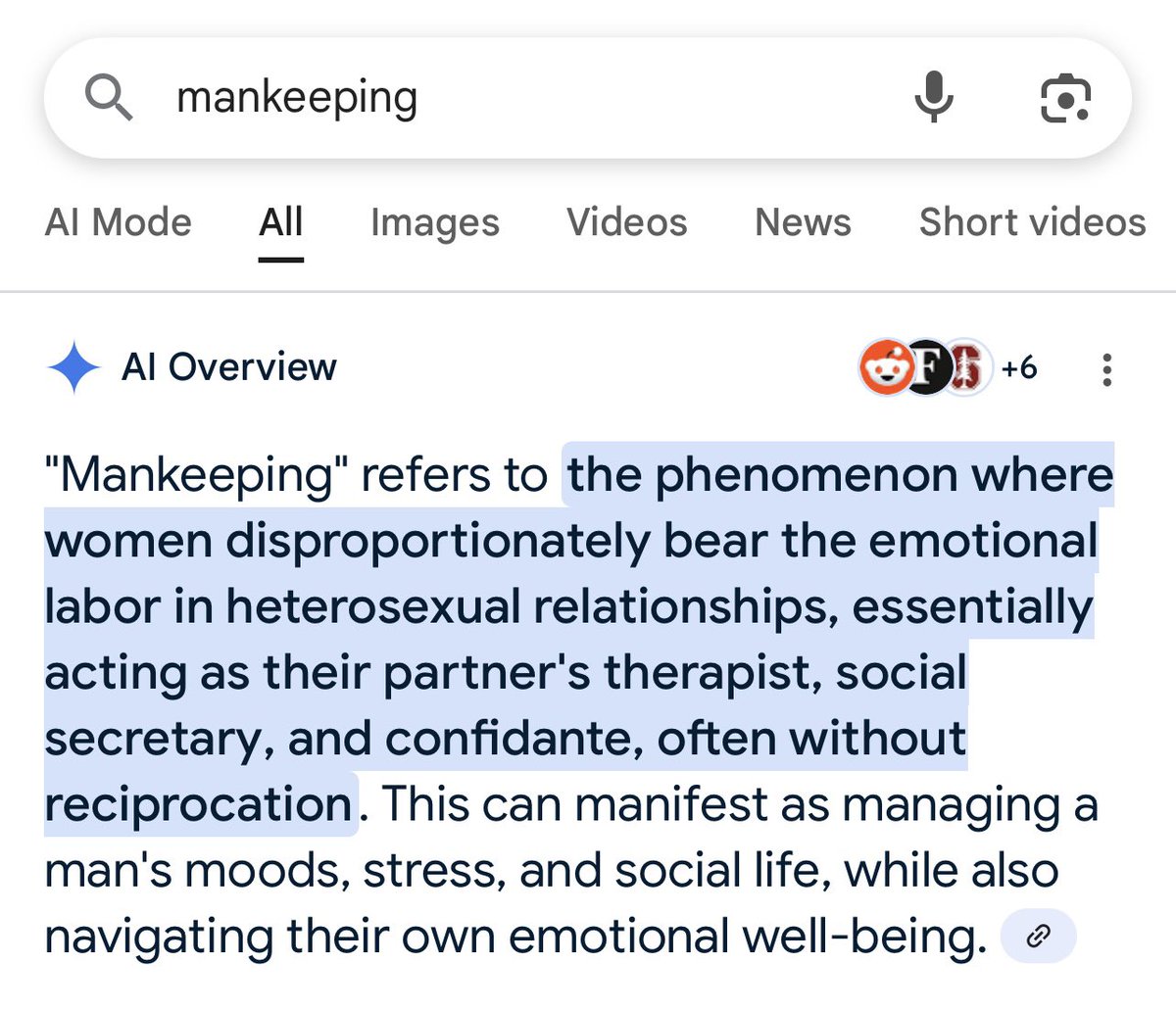 LisaBritton's tweet image. Society: Open up, men! Don’t suppress your emotions!

Also society: Ugh, MEN! They are opening up and expressing feelings and it’s putting an unfair burden on women! This is another form of women’s unpaid and unequal care work! We’ll now call it “mankeeping.” Poor women!

🙄