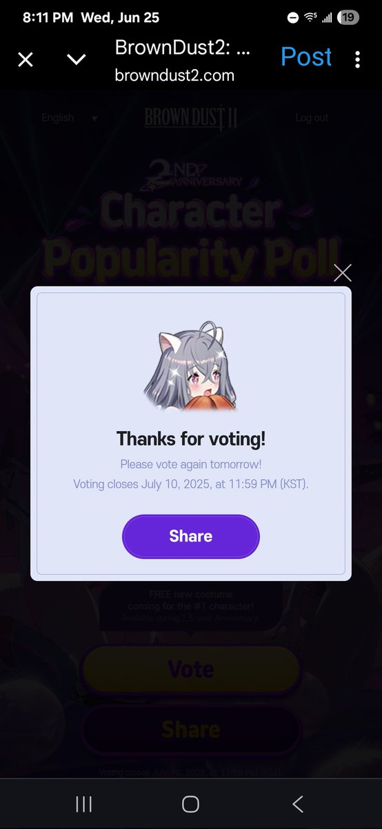 LuckyAccount16's tweet photo. @BROWNDUST2_EN #browndust2 #2AnnivPoll https://t.co/vxl4YJdsh3