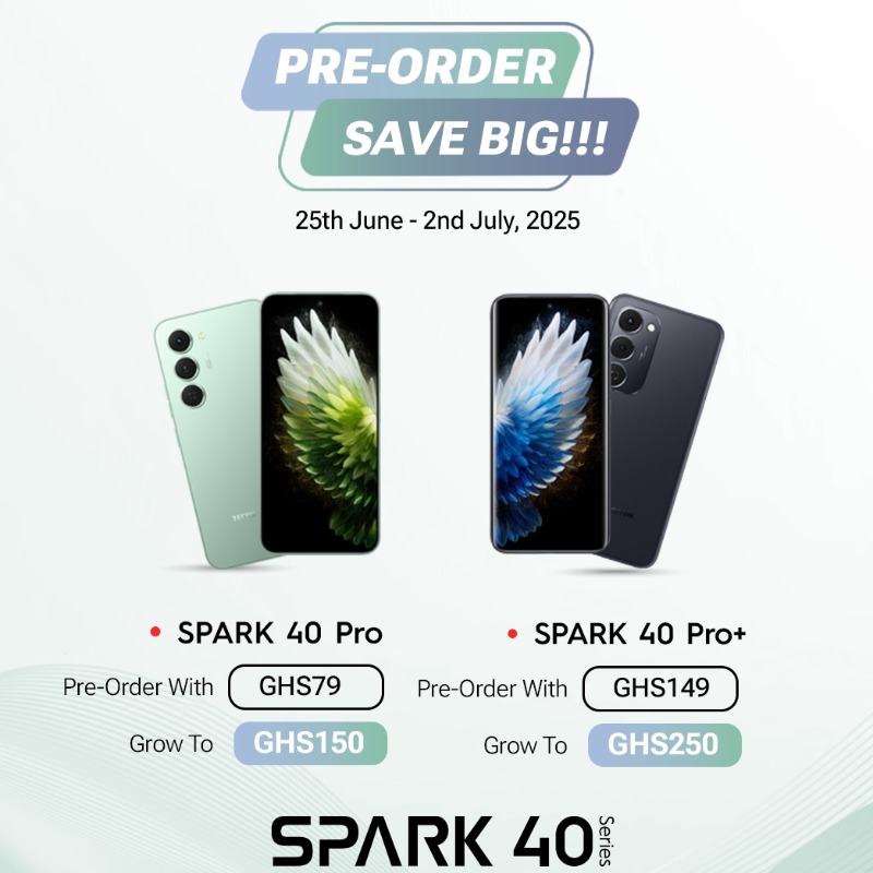TecnoMobileGH's tweet photo. Pre-order the TECNO SPARK 40 Pro or SPARK 40 Pro+ now and enjoy free data + Special offers!

 ✔ Get 1.5GB MTN data every month for 6 months