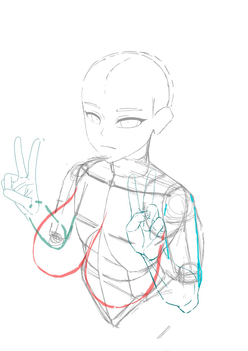 손 팔 그리기가 얼굴 다음으로제일 빡센기라