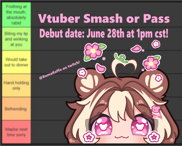 KumaKaffe_'s tweet photo. Hey there fellow Vtubers big and small I would love to have the opportunity to look at your beautiful designs on my debut stream and do a "Smash or Pass" with them!

If you'd like to participate please leave your design/ model art below in a comment, Thank you guys!
🧡🧡🧡🐻🍞 https://t.co/yMzAMsRZPQ