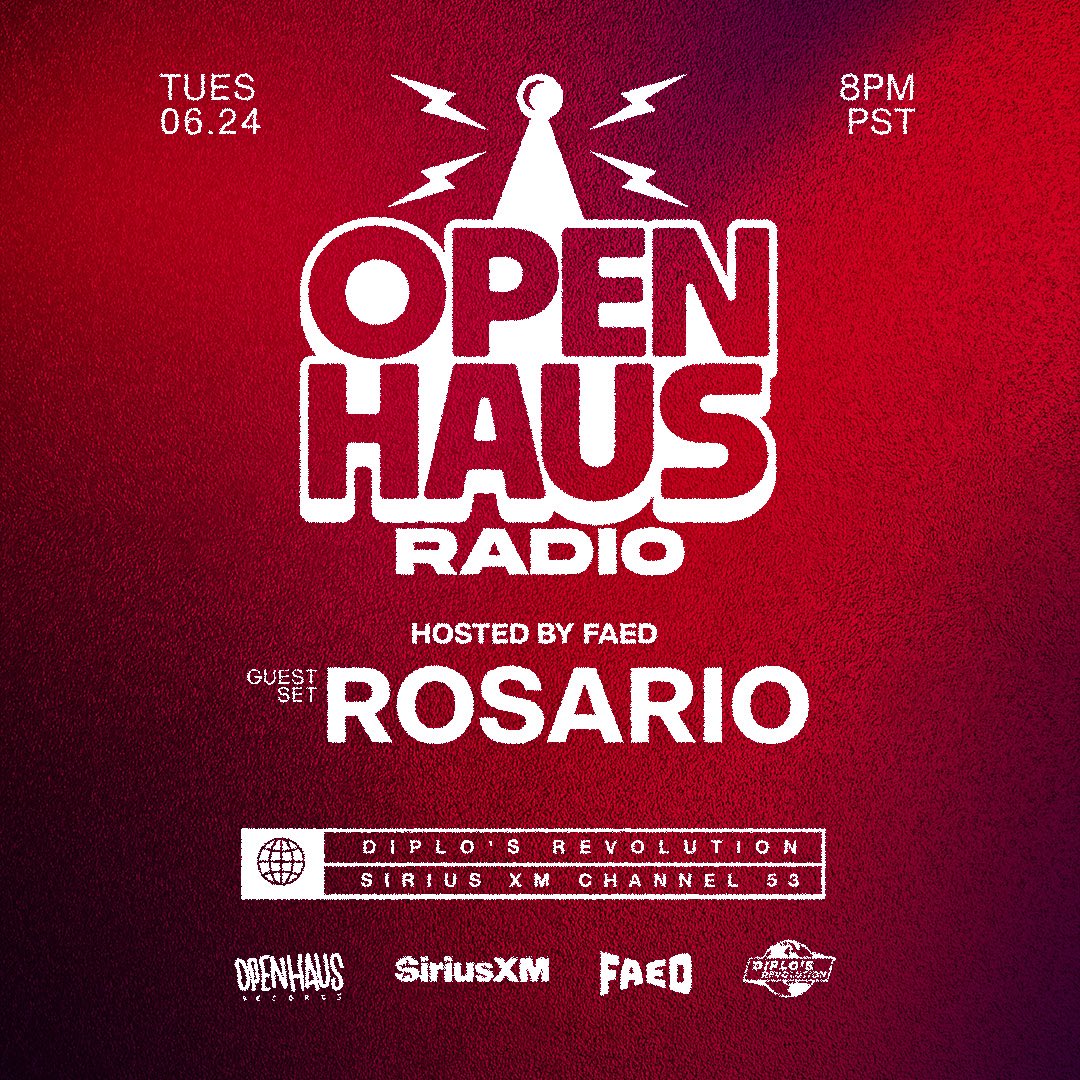 .#OPENHAUSRadio - 6.24.25 with #ROSARIO — Now available on Mixcloud &amp; Apple Podcasts App [LISTEN]: rb.gy/k5ap9z