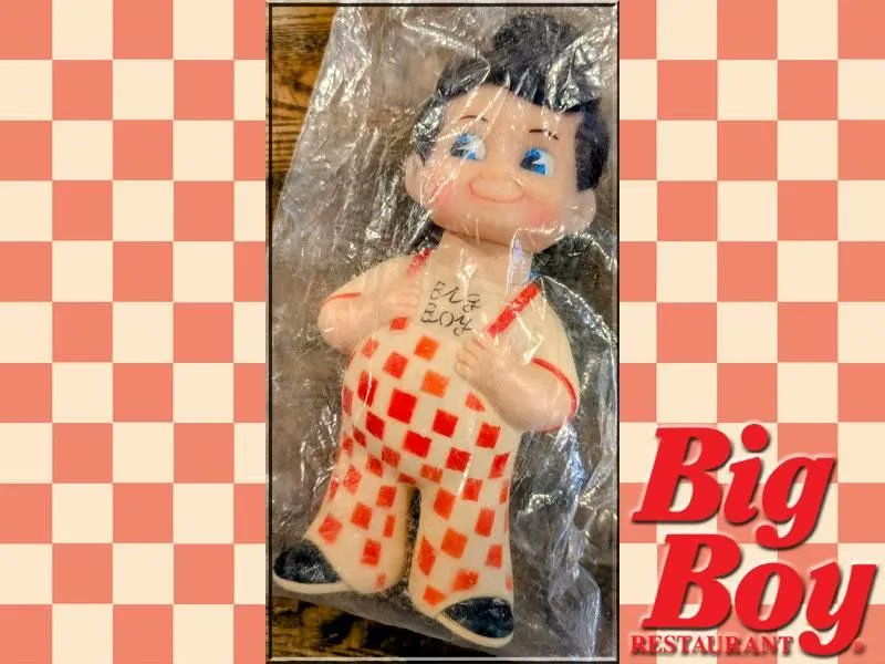 ビッグボーイ バンク　筆記体ロゴ　レア　ビンテージフィギュア ビッグボーイBig Boy コインバンク(筆記体)ビニールバッグ1973年/未