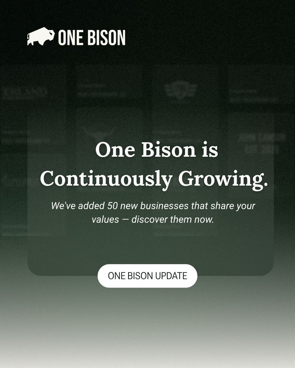 We’ve added 50 new companies to the One Bison directory, each carefully chosen for their commitment to the values that truly matter. 🇺🇸

Explore what’s new: onebison.us

#OneBison #ConservativeBusiness #SupportYourValues