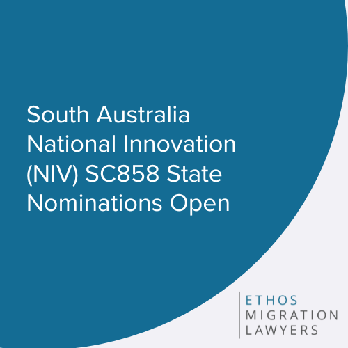 ethos_migration's tweet photo. 🌍 The South Australian government has opened the state nomination program for the National Innovation Visa (NIV) (subclass 858) for high achieving researchers, entrepreneurs, investor and creative professionals looking to relocate to Australia https://t.co/6chNls7G6v