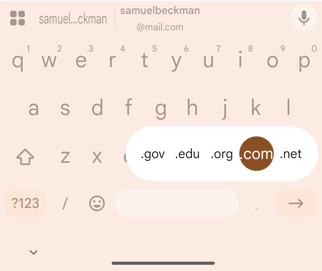How am I only just discovering that if you long-press the period key when typing a URL on Android, it shows common domain types???