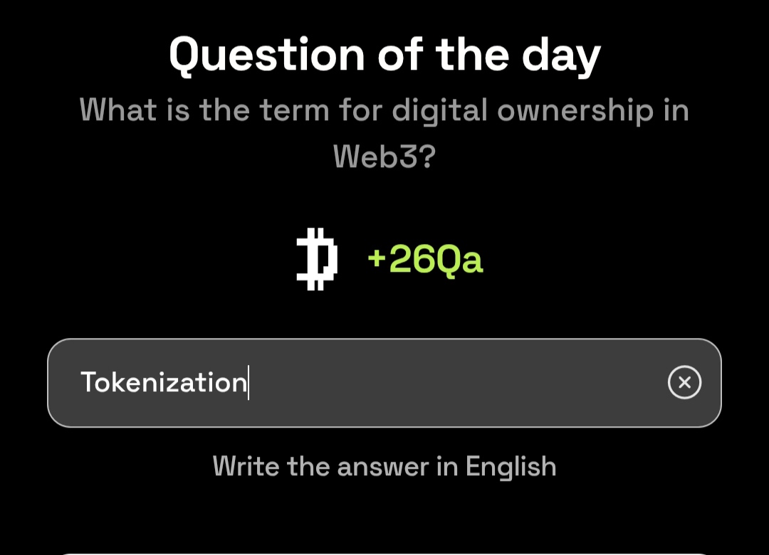 _r_k_official_'s tweet photo. $DROPEE QUESTION OF THE DAY TODAY 26 JUNE
$DROPEE Today's Question Code :- Tokenization
#DropeeQuestionoftheday
#Dropee_airdrop #Dropee
📍Like , Follow And Share ♻️🚀🚸 https://t.co/AIk5SAGHD2