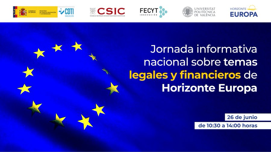 🎦 Hoy sigue en directo la Jornada informativa nacional sobre temas legales y financieros #HorizonteEuropa

➡️youtube.com/live/6PNIv3Jvz…
