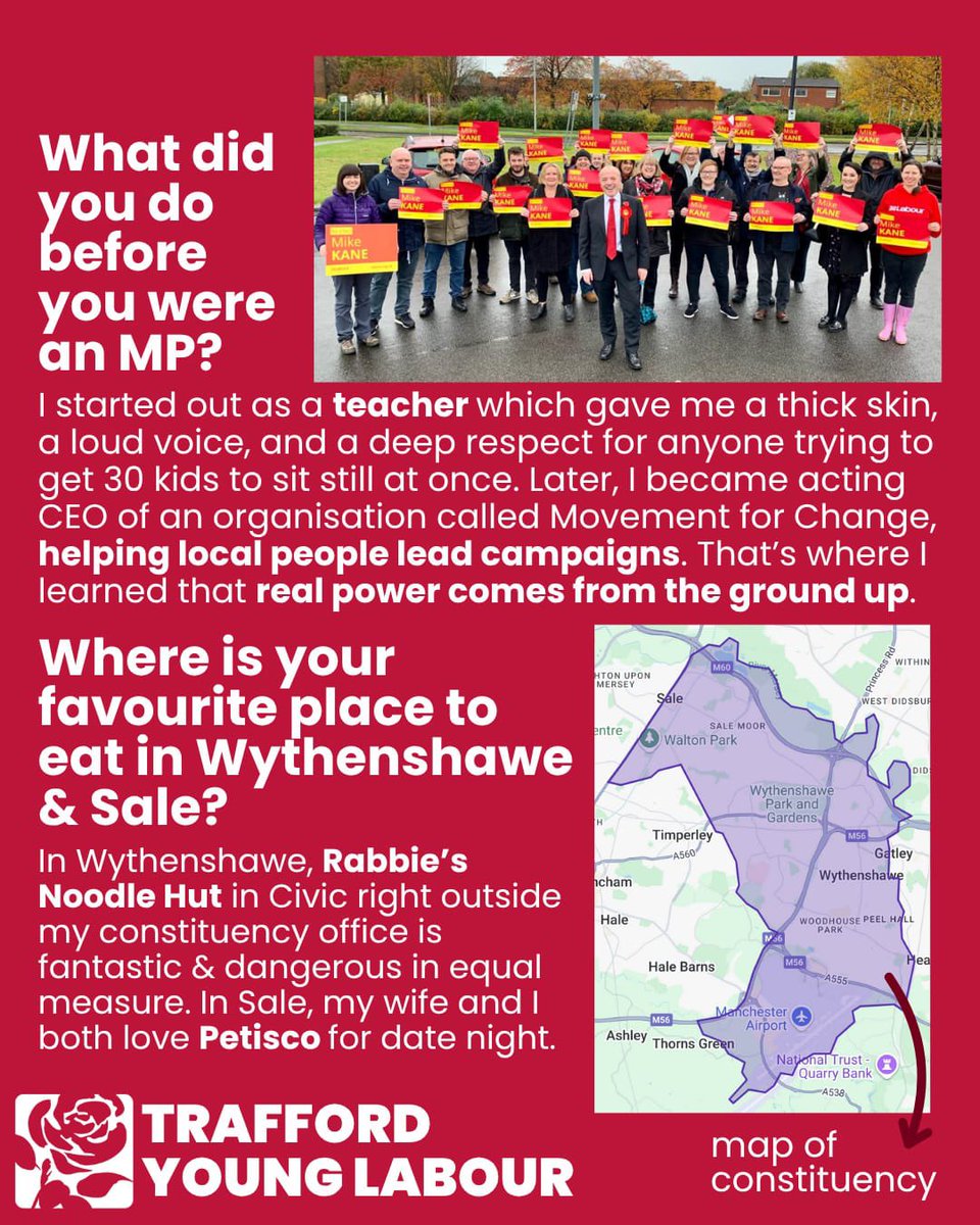 TraffordYL's tweet image. The first of a series of interviews with Trafford Labour MPs saw us talk to @MikeKaneMP where we discused his journey into politics, what its like being an MP and all things Wythensawe and Sale East #YoungLabour #LabourPartyUK #YoungPolitics
