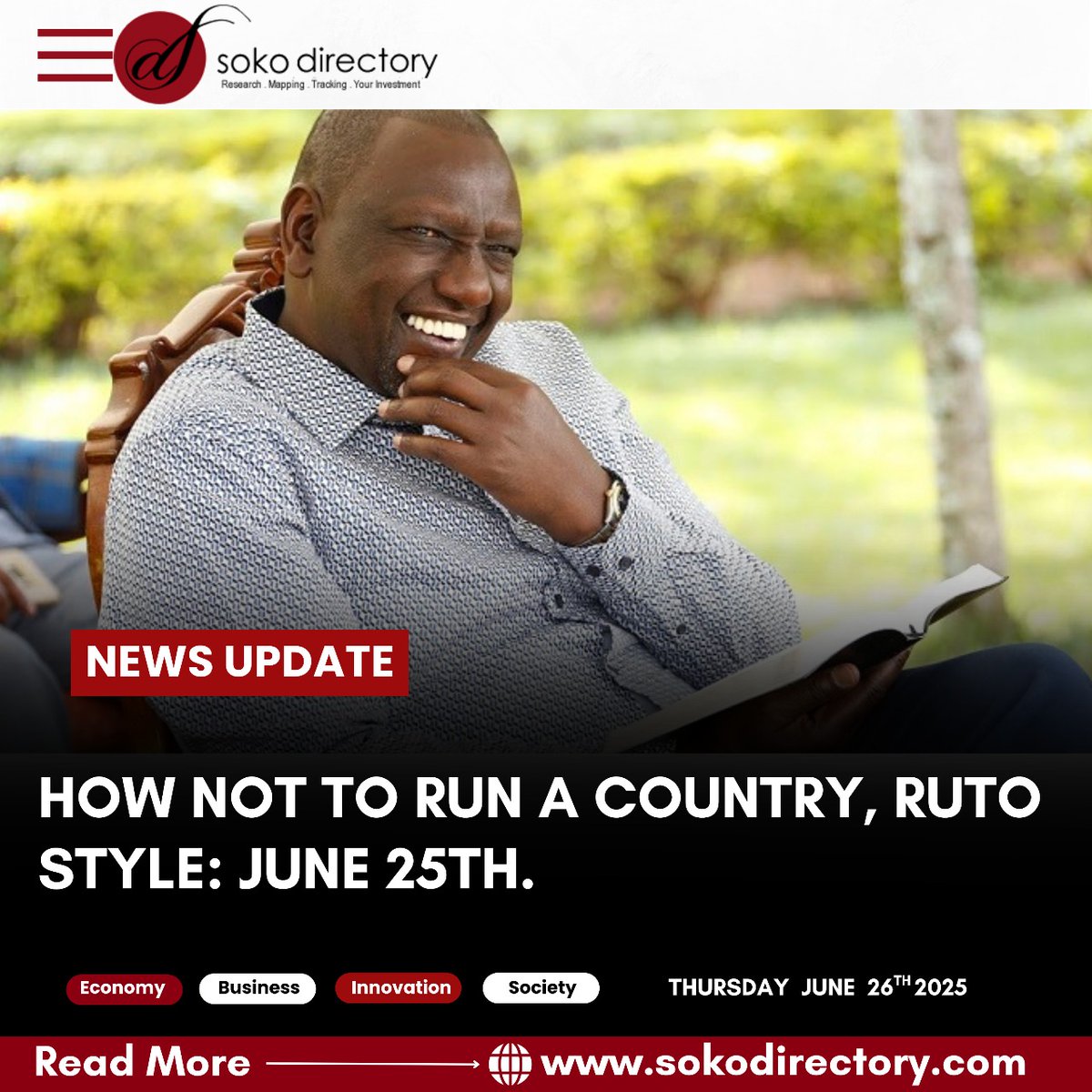 SokoAnalyst's tweet photo. You realize Kenya isn’t poor. No. Kenya is held hostage by a mafia with neckties, hiding behind flags, masquerading as leaders. A mafia whose only skill is looting, lying, and laundering failure into national policy.
- soko directory
https://t.co/C2y3V8Joba https://t.co/Pq3pmvB9fk