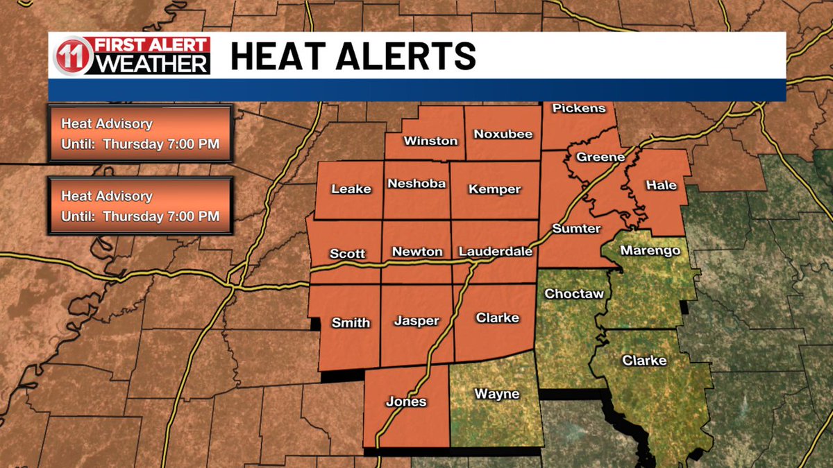 Heat index values of 105 degrees or higher expected. Remember heat safety: Stay hydrated, avoid strenuous activities during the heat of the day, and take frequent breaks if you must be outside working. wtok.com/?utm_source=tw…