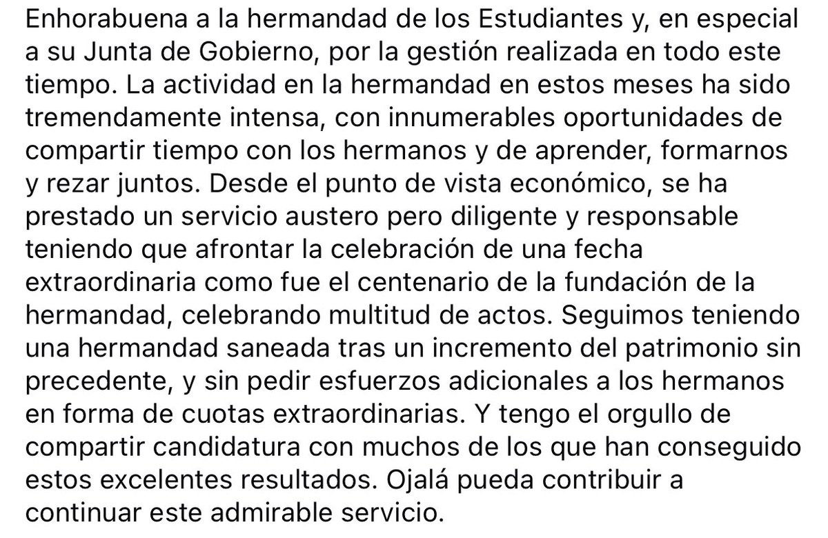 FJavi_Moya's tweet photo. Enhorabuena a la hermandad y a su Junta. Excelente gestión. Gracias por el servicio prestado. https://t.co/49WtzqfTTL