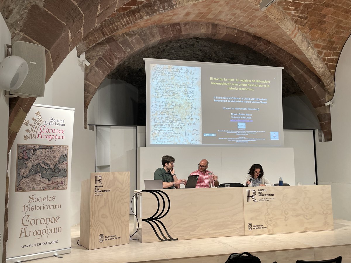 Càtedra UB d'Estudis del Renaixement Molins de Rei (@crmrub) on Twitter photo <a href="/MRenaixement/">Museu del Renaixement</a> <a href="/hiscoar/">Societas Historicorum Coronae Aragonum</a> Iniciem la primera sessió de les jornades ("Institucions i activitats econòmiques") amb Alberto Barber (<a href="/UdL_info/">Universitat de Lleida (UdL)</a> ) i la seva intevenció "El cost de la mort: els registres de defuncions baixmedievals com a font d’estudi per a la història econòmica." <a href="/MRenaixement/">Museu del Renaixement</a> <a href="/hiscoar/">Societas Historicorum Coronae Aragonum</a> Iniciem la primera sessió de les jornades ("Institucions i activitats econòmiques") amb Alberto Barber (<a href="/UdL_info/">Universitat de Lleida (UdL)</a> ) i la seva intevenció "El cost de la mort: els registres de defuncions baixmedievals com a font d’estudi per a la història econòmica."