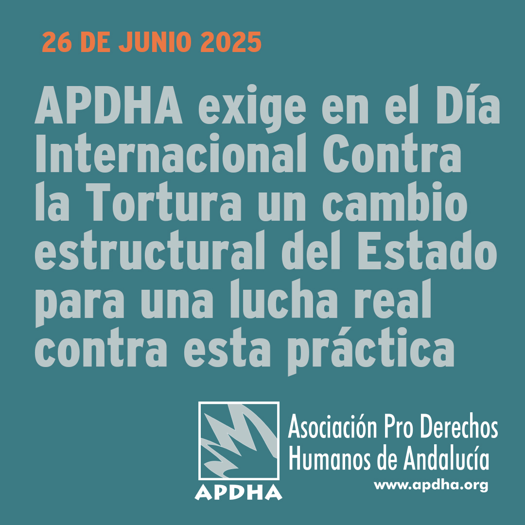 ‼️ Hoy es el Día Internacional de Naciones Unidas en Apoyo a las Víctimas de Tortura y desde la APDHA reclamamos un cambio estructural del Estado para una lucha real contra esta práctica.

Aquí tenéis toda la información 👇

apdha.org/apdha-exige-en…