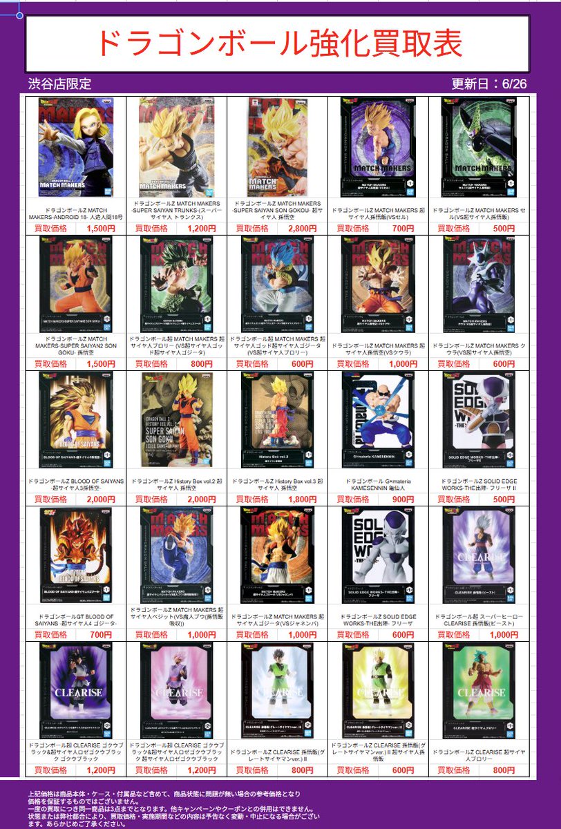 らしんばん渋谷店新館 買取情報】 6/26～買取価格表更新‼️ 🔥大人気