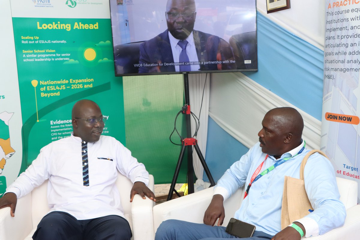 "Dr. Maurice Odondo catching up with a client at the KEMI booth. Moments that matter. #KEMIEvents #Networking"