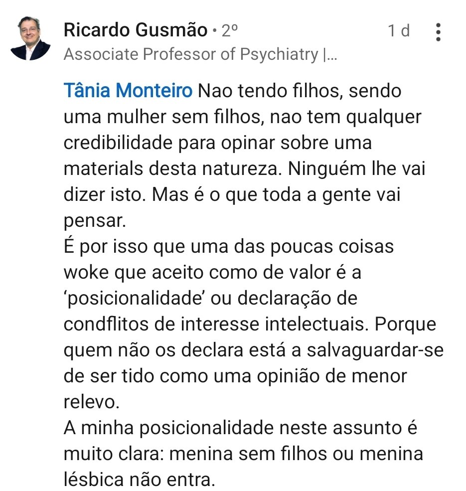 Professor da Faculdade de Medicina da Universidade do Porto acha que uma mulher Lésbica ou sem filhos não tem credibilidade para opinar sobre o aborto.

É este o nível.