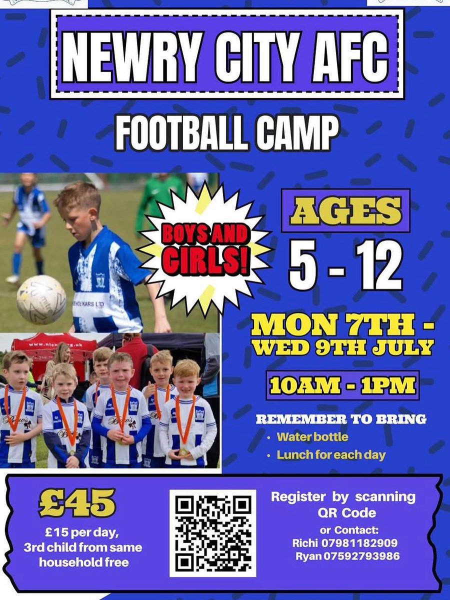 ☀️ 𝗡𝗖𝗔𝗙𝗖 𝟱-𝟭𝟮𝗬𝗥𝗦 𝗦𝗨𝗠𝗠𝗘𝗥 𝗖𝗔𝗠𝗣 ☀️ 

We are delighted to announce that we will be running a summer camp from Mon 7 - Wed 9 July. All details for booking can be found in the poster below. ⬇️