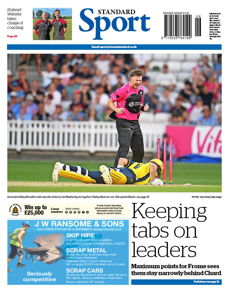 Paul Jenkins (@paulsconvey) on Twitter photo #Sport in this week's Somerset Guardian & Frome Standard: <a href="/somerset/">Somerset</a> continue remarkable <a href="/VitalityBlast/">Vitality Blast</a> form, <a href="/SomersetWomen/">Somerset Women</a> narrowly beaten; <a href="/FromeRFC/">Frome RFC</a> announce coaching staff for new season; <a href="/FromeTownFC/">Frome Town FC</a> continue their build for the campaign; Latest from <a href="/MendipGolfClub/">Mendip Golf Club</a> 1/2 #Sport in this week's Somerset Guardian & Frome Standard: <a href="/somerset/">Somerset</a> continue remarkable <a href="/VitalityBlast/">Vitality Blast</a> form, <a href="/SomersetWomen/">Somerset Women</a> narrowly beaten; <a href="/FromeRFC/">Frome RFC</a> announce coaching staff for new season; <a href="/FromeTownFC/">Frome Town FC</a> continue their build for the campaign; Latest from <a href="/MendipGolfClub/">Mendip Golf Club</a> 1/2