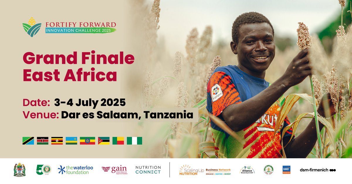 🚨 The countdown begins for the EAST AFRICA GRAND FINALE OF FFIC 2025 !

On 3 July, we honour the winning innovative solutions in East Africa at the Fortify Forward Innovation Challenge (FFIC) Grand Finale in Dar es Salaam, Tanzania !

Dynamic innovators are transforming Africa’s