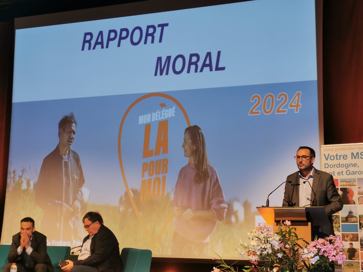 [#AGMSAdlg2025] Rapport moral du Pdt <a href="/jffruttero/">Jean-francois Fruttero</a>. Après avoir fait le bilan du mandat, en revenant sur l’accompagnement #MSA, et des #ElectionsMSA2025, il aborde les prochains enjeux pour l’Institution : négociation de la nouvelle COG et mise en œuvre du plan stratégique #MSA2030