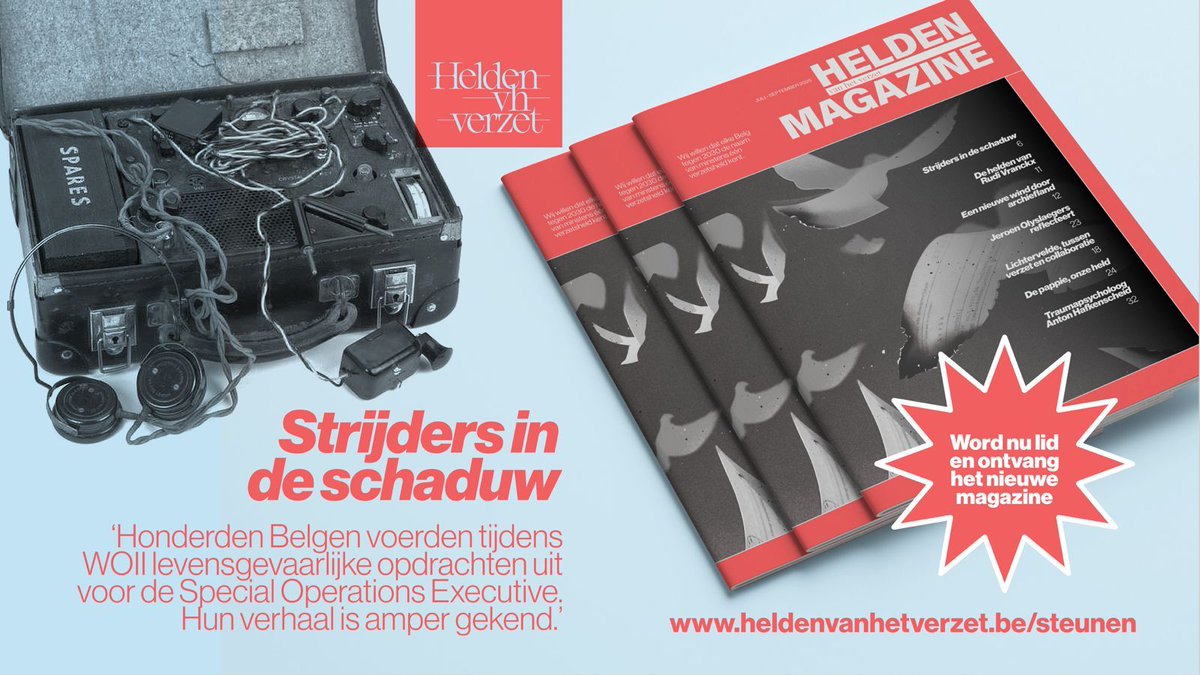 danyneudt's tweet image. 🥁 Ons nieuwe driemaandelijkse ledenmagazine komt eraan! Boordevol reportages, verhalen, interviews en zelfs een cryptogram over het buitengewone verzet van gewone mensen. Steun ons, word lid via heldenvanhetverzet.be/steunen en ontvang hem snel in je brievenbus! 🙏