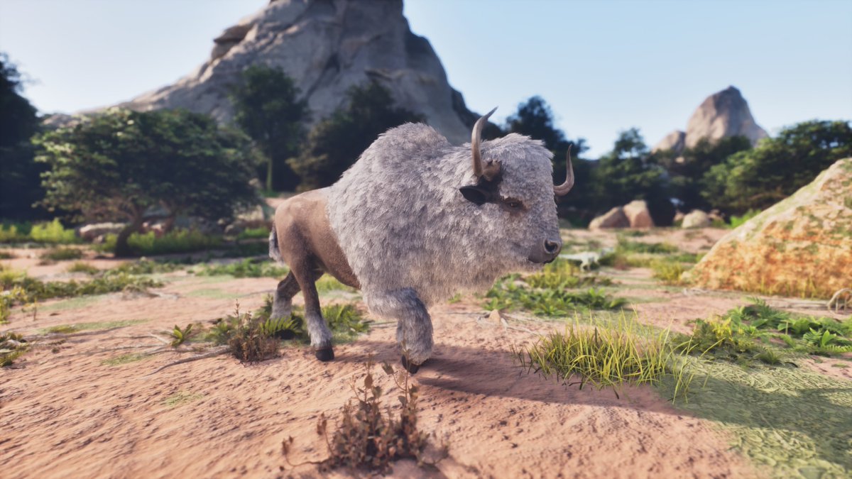 【Ragnarok新生物「バイソン」】

バイソンはラグナロクで新登場した生物。
草原エリアなどに生息しており、群れで行動していることが多いです。
オスとメスがおり、メスは子供と一緒にいるとき一定間隔でバイソンミルクを作ってくれます。

■バイソンミルクの性能
・体力と食料値を回復します。