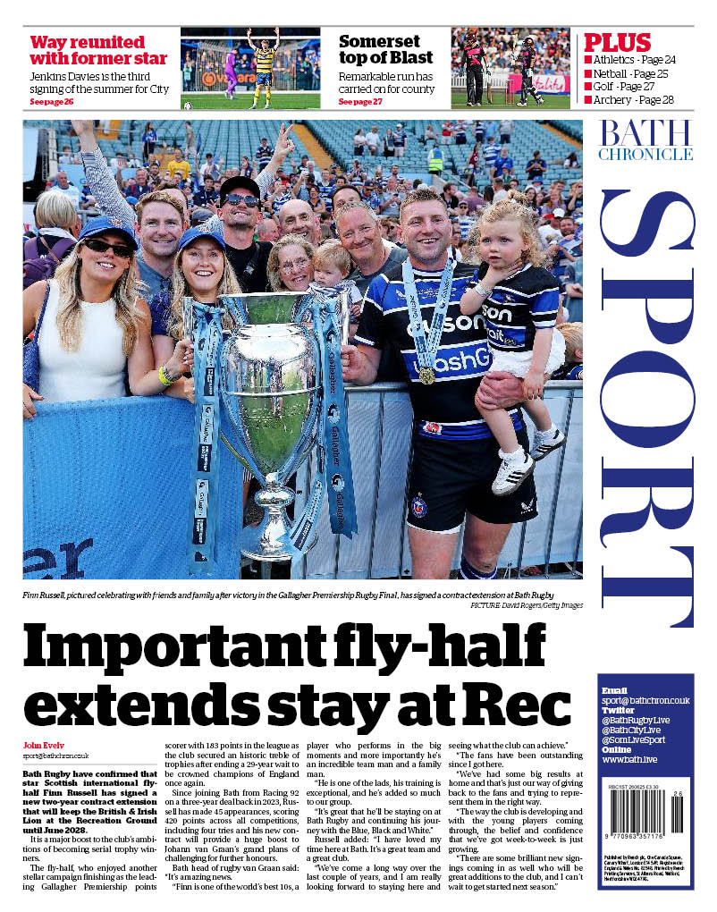 Paul Jenkins (@paulsconvey) on Twitter photo #Sport in this week's Bath Chronicle: Will JD joins <a href="/BathCity_FC/">Bath City FC</a>; <a href="/SomersetCCC/">Somerset Cricket</a> continue remarkable <a href="/VitalityBlast/">Vitality Blast</a> form, <a href="/SomersetWomen/">Somerset Women</a> edged out; <a href="/TeamBathNetball/">Team Bath Netball</a> awards; Latest from <a href="/TeamBathAC/">Team Bath AC</a> & <a href="/BathGolfClub/">Bath Golf Club</a>; Story's <a href="/Wimbledon/">Wimbledon</a> dream dashed; Mixed results for <a href="/cooksport/">Josh Cook</a> 2/3 #Sport in this week's Bath Chronicle: Will JD joins <a href="/BathCity_FC/">Bath City FC</a>; <a href="/SomersetCCC/">Somerset Cricket</a> continue remarkable <a href="/VitalityBlast/">Vitality Blast</a> form, <a href="/SomersetWomen/">Somerset Women</a> edged out; <a href="/TeamBathNetball/">Team Bath Netball</a> awards; Latest from <a href="/TeamBathAC/">Team Bath AC</a> & <a href="/BathGolfClub/">Bath Golf Club</a>; Story's <a href="/Wimbledon/">Wimbledon</a> dream dashed; Mixed results for <a href="/cooksport/">Josh Cook</a> 2/3