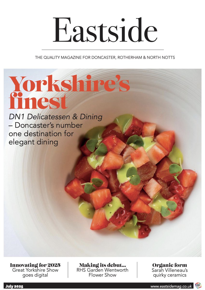EastsideRMC's tweet photo. July 2025 issue of Eastside Magazine is out NOW 🎉

Yorkshire finest... DN1 Delicatessen &amp; Dining Doncaster's number one destination for elegant dining, innovating for 2025, making its debut and organic form  

Read now👇
https://t.co/M3E2S05bb1 https://t.co/xikGhoC4Y4
