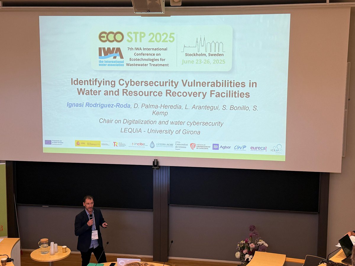 ignasi rodriguezroda (@irodriguezroda) on Twitter photo 🔐 The INCIBE Chair on Water Cybersecurity warns at <a href="/ecoSTP/">ecoSTP - Water</a> Most digital water innovations ignore cyber risks. Urgent actions are needed on IT & OT vulnerabilities and training across the water sector. #NIS2 #cybersecurity 🔐 The INCIBE Chair on Water Cybersecurity warns at <a href="/ecoSTP/">ecoSTP - Water</a> Most digital water innovations ignore cyber risks. Urgent actions are needed on IT & OT vulnerabilities and training across the water sector. #NIS2 #cybersecurity