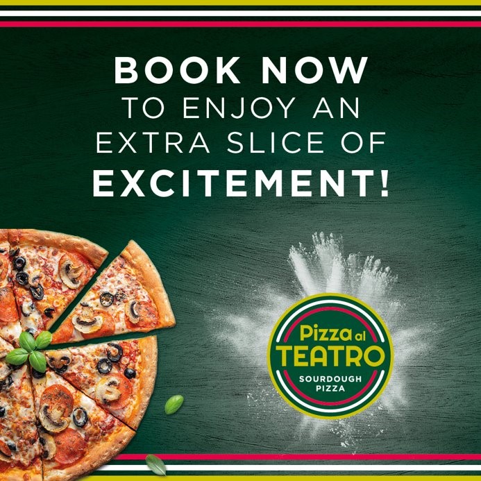 🍕Watching Katherine Ryan: Battleaxethis evening? 
It's not too late to book a pre-show bite at Pizza Al Teatro—set menu, zero stress, and just steps from your seat. Laughter AND lasagna? Yes please.

🤳Reserve your seat via the link atgtix.co/3HVQbli