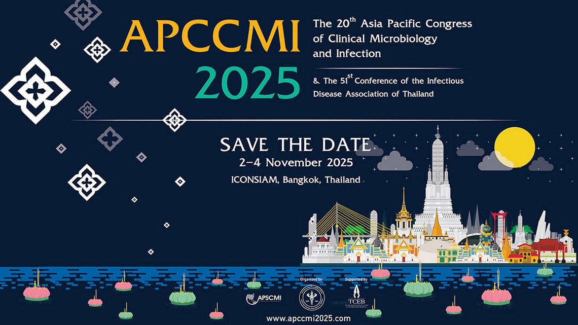 ISAC_world's tweet image. 🌟APCCMI 2025 | You are invited🌟

ISAC is delighted to be a supporting society for the 20th Asia Pacific Congress of Clinical Microbiology and Infection (APCCMI 2025) in 

📍Bangkok🇹🇭
📅2 – 4 November 2025.

Discover more⬇
tinyurl.com/bdd3dp4d
#APCCMI2025