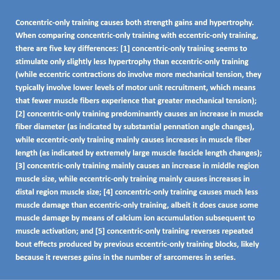 Comparing the effects of concentric-only and eccentric-only training is a very informative process for understanding how muscle physiology works. Read more in the weekly (free) article on Patreon.