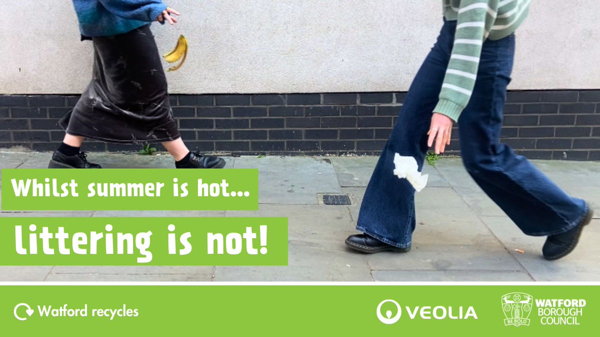 🌞 With summer in full swing, let’s all do our bit to keep Watford’s streets and green spaces clean

🗑️ You wouldn’t leave litter at home — so don’t leave it on our streets!

<a href="/VeoliaUK/">Veolia UK</a> ♻️