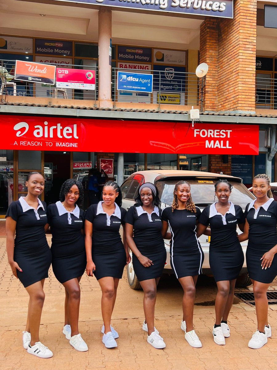 standoutcoug_'s tweet photo. We’re live today at your favorite Airtel shops around Kampala! Look out for our girls at Acacia Mall, Wampewo Ave, Ntinda, and Bugolobi.

#SamsungKuntikko #StandOutConceptsUG https://t.co/vPOy5zMhF0