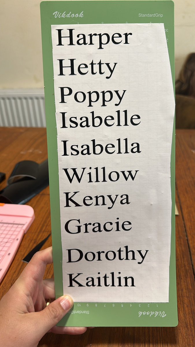 If anyone needs any vinyl names for thank you teacher gifts or friends presents or anything message me I can post as well or deliver if local I can do any name any font any colour x