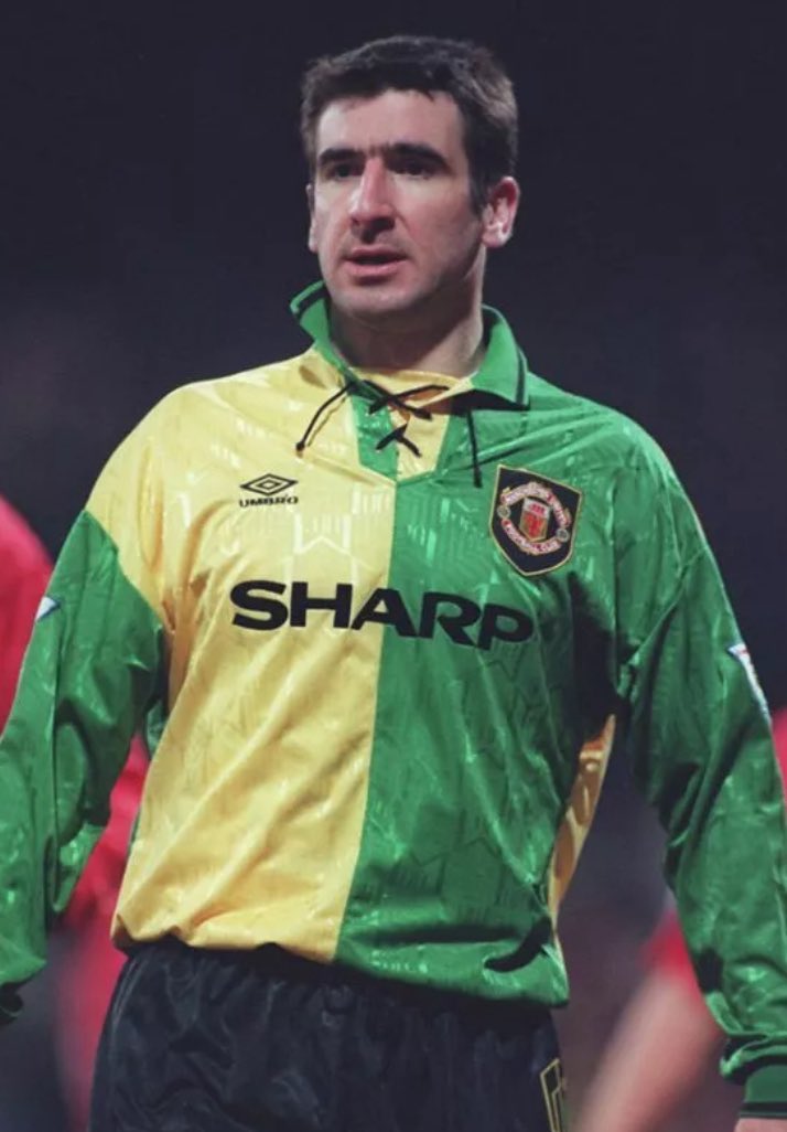 Manchester United shirt history. In 1992 at the start of the premier league era, United switched kit supplier from Adidas to Umbro. Umbro went extremely retro with a laced up collar on the 1st and 3rd shirt. We were told that the 3rd shirt was based on Newton Heath’s original