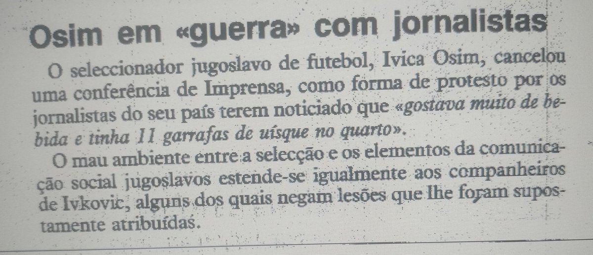 #Italia90
hoje é dia
🇷🇸🇪🇸
🏴󠁧󠁢󠁥󠁮󠁧󠁿🇧🇪

último dia dos oitavos de final, com dois portugueses em acção
💚 Ivkovic
💙 Demol