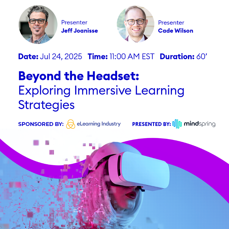 elearnindustry's tweet photo. Get a clear definition of immersive learning. Ready to find out how to achieve the greatest learning impact? Join this live webinar on July 24 for more. Secure your spot now: https://t.co/rY9FBsale0

#immersivelearning #mindspring