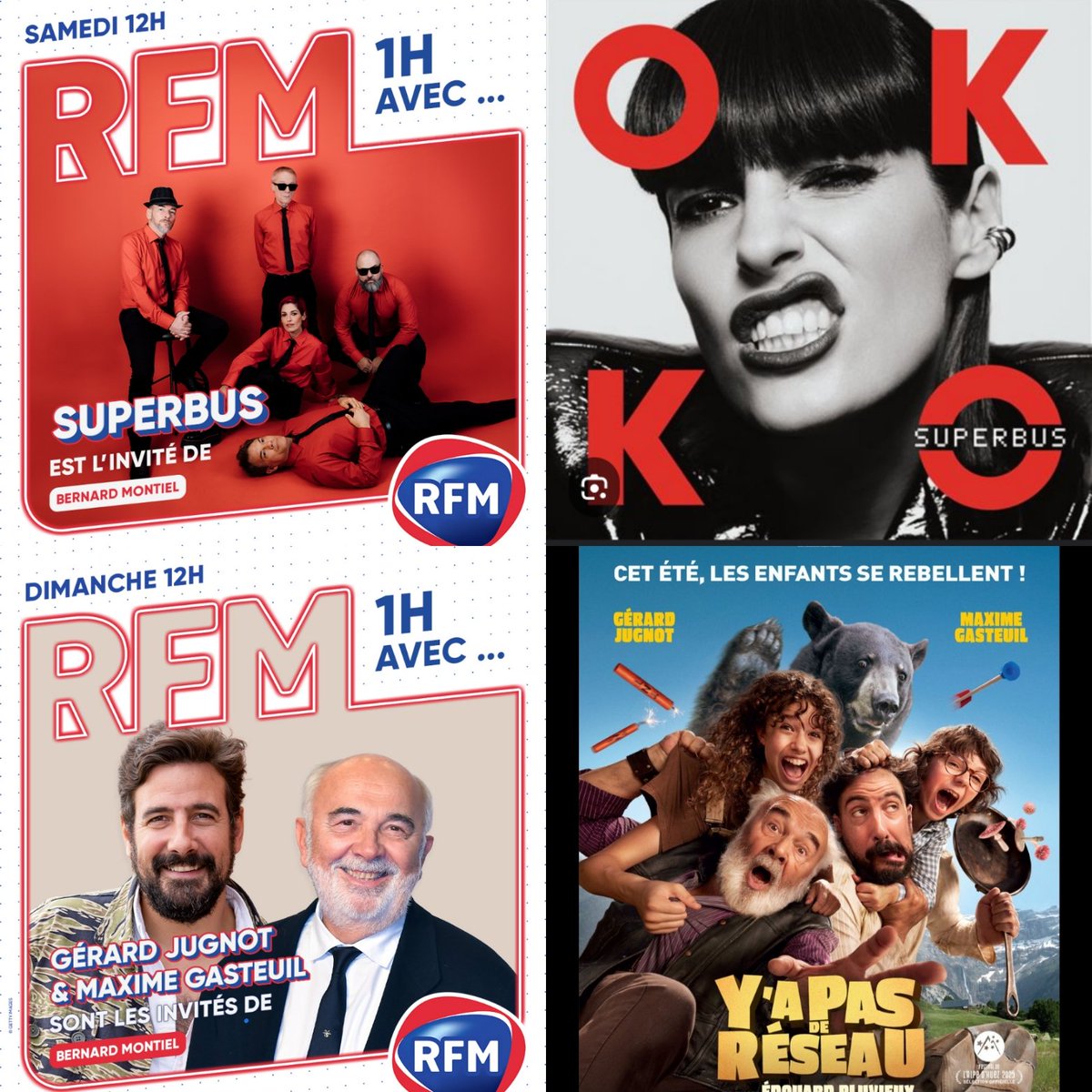 Bernard Montiel (@bernard_montiel) on Twitter photo Mes 2 dernières de la saison sur <a href="/RFMFrance/">RFM France</a> #SAMEDI12H #UNEHEUREAVEC #jennayache <a href="/superbus__/">Superbus</a> new album le 4/07 " OK KO" et dimanche 12h #GerardJugnot <a href="/maximegasteuil/">Maxime Gasteuil</a> et <a href="/edouardpluvieux/">Edouard Pluvieux</a> ( réal) Pour la comédie familiale " Y A PAS DE RESEAU"Le 4/08 au ciné #RFM #LEMEILLEUR 🎶📽 Mes 2 dernières de la saison sur <a href="/RFMFrance/">RFM France</a> #SAMEDI12H #UNEHEUREAVEC #jennayache <a href="/superbus__/">Superbus</a> new album le 4/07 " OK KO" et dimanche 12h #GerardJugnot <a href="/maximegasteuil/">Maxime Gasteuil</a> et <a href="/edouardpluvieux/">Edouard Pluvieux</a> ( réal) Pour la comédie familiale " Y A PAS DE RESEAU"Le 4/08 au ciné #RFM #LEMEILLEUR 🎶📽