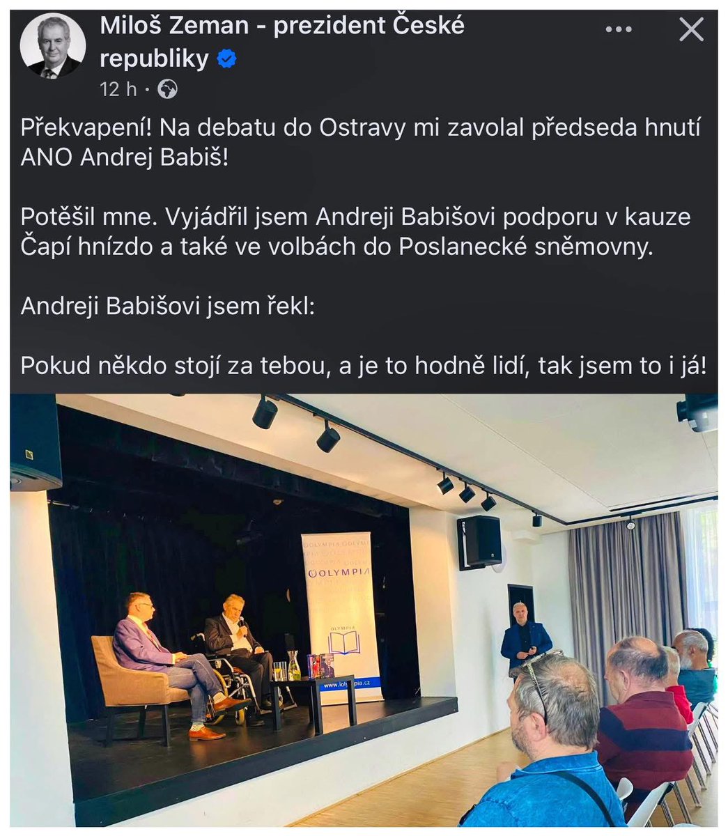 Zeman miluje Babiše a Babiš Zemana, který od Babiše přijme pozvání a podpoří ho. 

Vztah mezi Milošem Zemanem a Andrejem Babišem má dlouhou historii…

Propojení Zemana a Babiše sahá až do roku 2001, kdy Zeman jako premiér dohlížel na prodej státní chemické společnosti Unipetrol