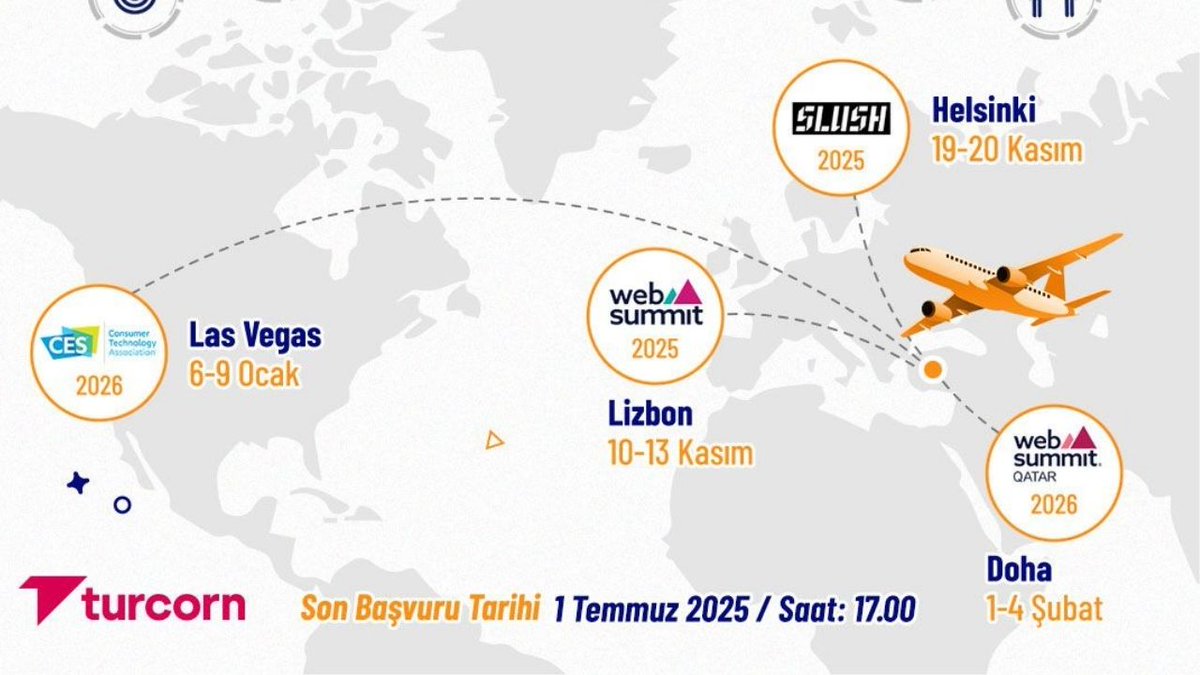 📢 Web Summit, CES, Slush'a katılmak ister misiniz?

Sanayi ve Teknoloji Bakanlığı’ndan girişimler için 2025 yılındaki küresel girişimcilik etkinliklerine katılım çağrısı egirisim.com/2025/06/26/san…