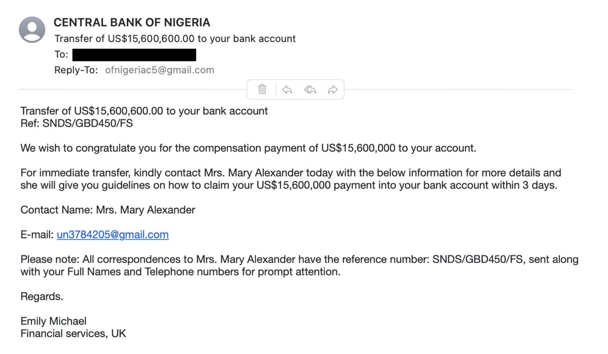 I don't believe in "luck", but after getting this email, I've changed my mind. I am easily the luckiest person alive. 💰🤑