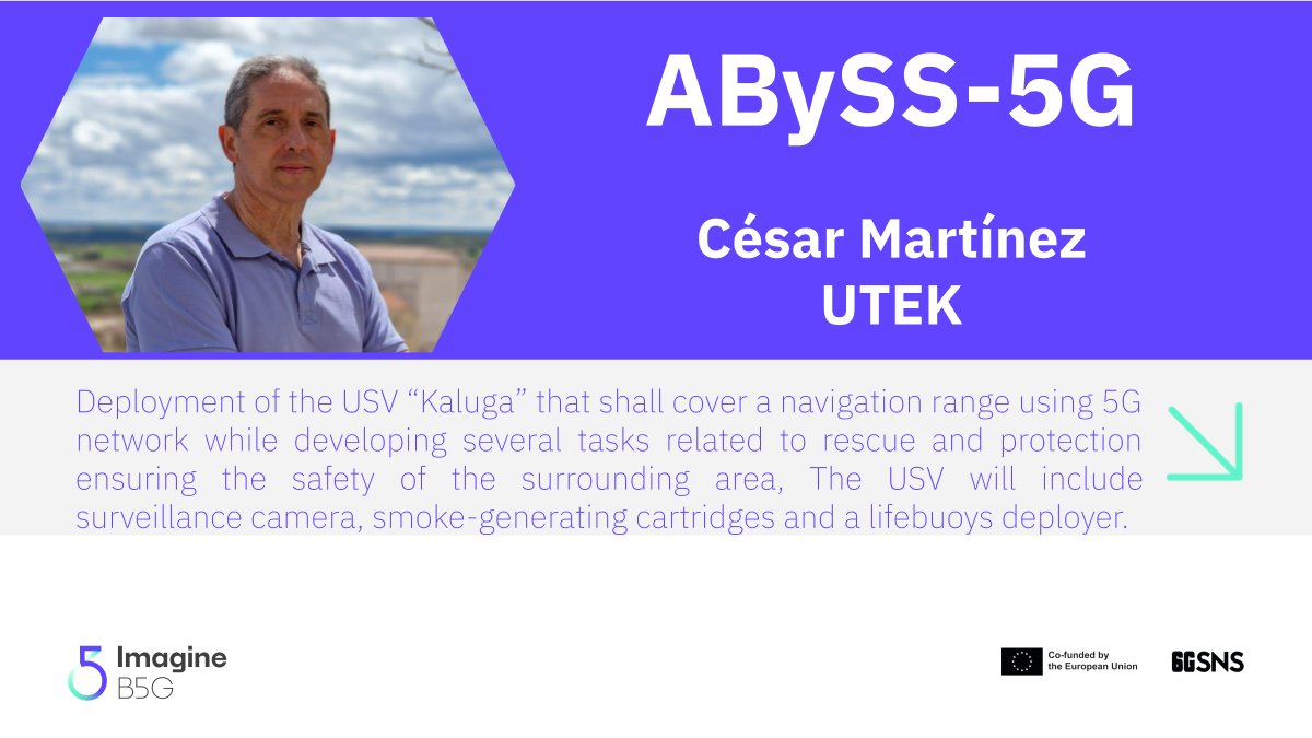 👉 Imagine-B5G introduces its Third Open Call Winners!

✒ Today, we introduce a vertical experiment from Unmanned Teknologies Applications S.L. (UTEK), from the Spanish facility - AbySS-5G.

💻 Learn more about this project on our website: imagineb5g.eu/abyss-5g-in-im…