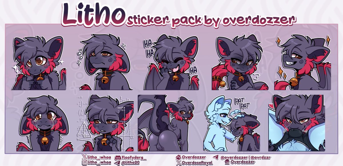 ✨Sticker pack commission for <a href="/litho_whoa/">Litho</a> 

#furry #comission #Stickers